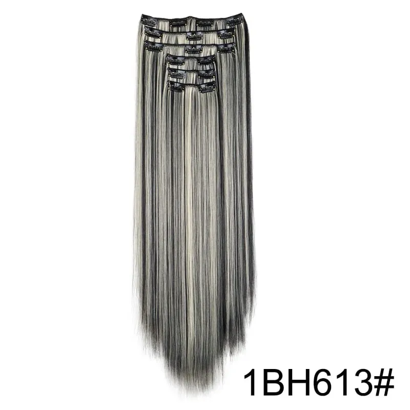 24Inch Synthetic 6pcs/set Long Straight Hair Extension Increasing Volume Extending Soft Comfortable Hairpiece for Women — image 8