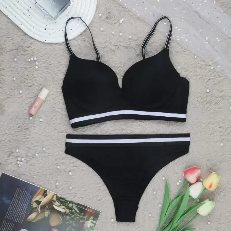 Sexy Push Up Bra Set Adjustable Straps Underwire Comfort Bras Breathable Padded Cup Intimates Lingerie — image 3