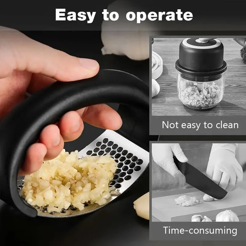 Garlic Press and Mincer Heavy Duty Stainless Steel with Soft Handle Effortless Garlic Crusher for Minced Garlic and Paste — image 4