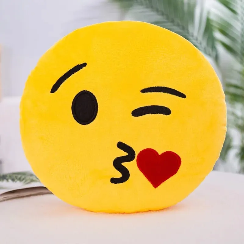 32cm Meme Emoji Smiley Face Plush Pillow Super Cute Soft Hugging Pillow for Sleeping Rest And Cushion - Toy Gift