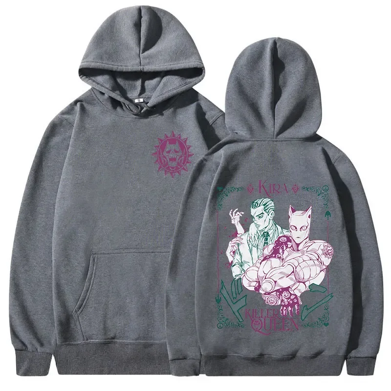Anime JoJo Bizarre Adventure Hoodies Kira Yoshikage Killer Queen Sweatshirts Men Women Clothing Fashion Casual Comfort Pullovers