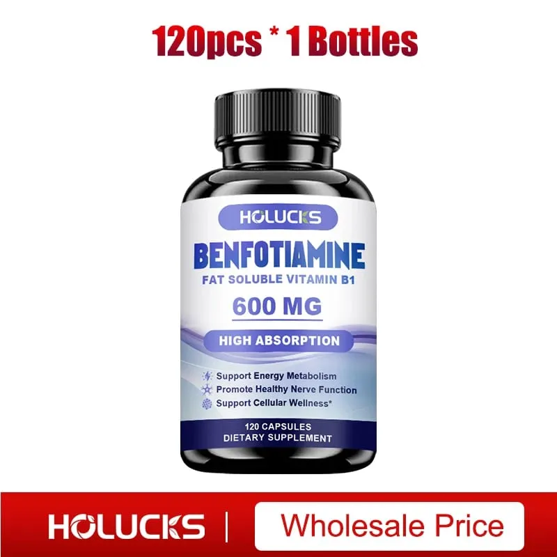 Benfotiamina 600mg | Doskonała wchłanialność witaminy B1 dla metabolizmu energetycznego i zdrowia nerwów | Suplement diety 120 kapsułek — image 8