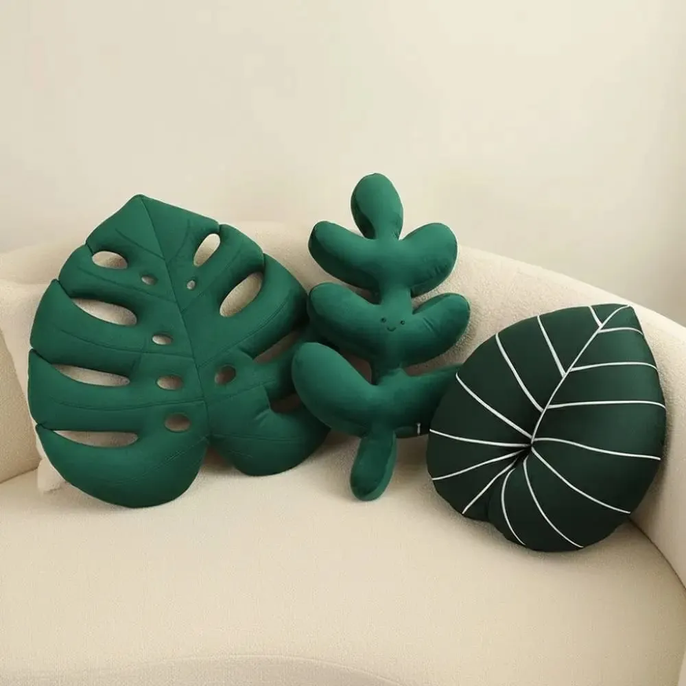 New Cartoon Creative Leaf Green Plant Leaf Back Cushion Adult Pillow Cushion Home Indoor Decor Seat Pad — image 5