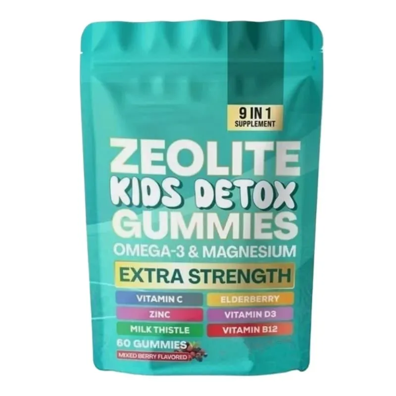 Zeolith-Gummis, 60 Stück, enthalten Multivitamin Omega-3, Magnesium und Holunder, unterstützen die Entgiftung und die Gesundheit des Immunsystems