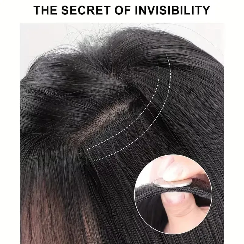 18Inch Synthetic Elegant V-Shape Internal Buckle Clip-In Hair Extensions Invisible Soft Hairpiece for Women Daily Use — image 5