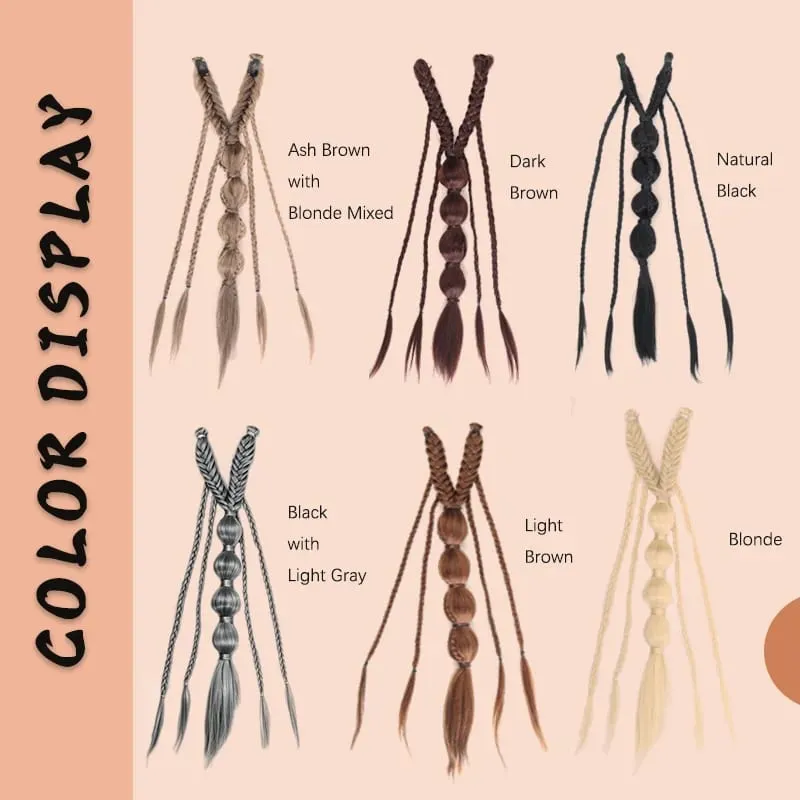 Clip in Braid Synthetic Hair Extensions Boho Festival Princess Braid Viking Renaissance Cosplay Wedding Hairpiece for Women — image 5