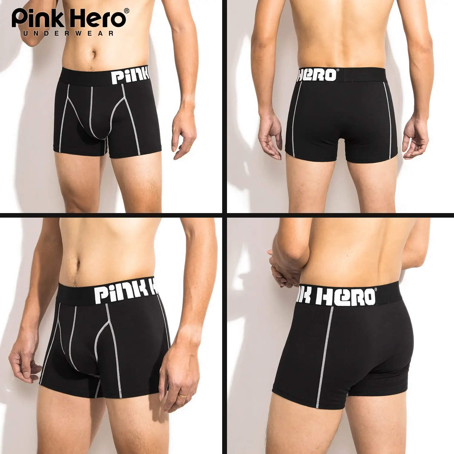 4-PACK PINKHERO Fashion Underpants For Men,Stylish Comfy And Soft Slip Homme,Cotton Fancy Underwear Boxer Briefs,Men's Panties — image 1