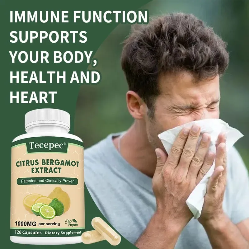Citrus Bergamot 1000mg Capsules Antioxidant Supplement Support Immune Heart Cholesterol Cardiovascular & Blood Sugar Health — image 5
