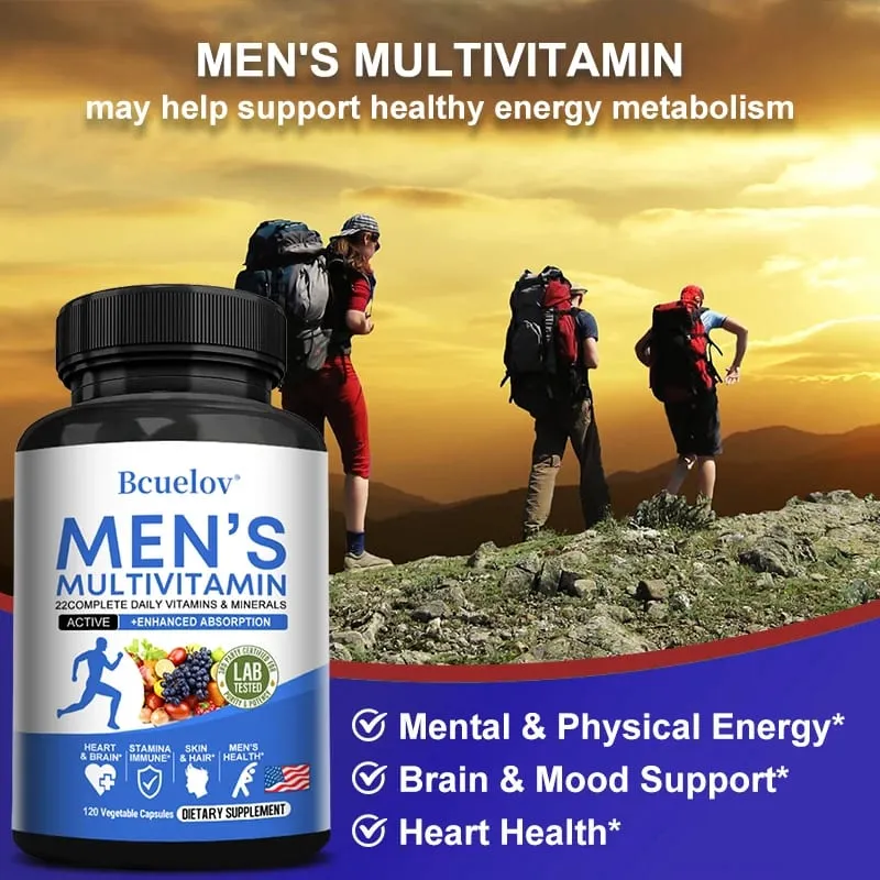 Tägliches Multivitamin für Männer – 22 Vitamine und Mineralien, veganes Nahrungsergänzungsmittel für Energie, Immunität, Verdauung, Haut und allgemeine Gesundheit — image 2