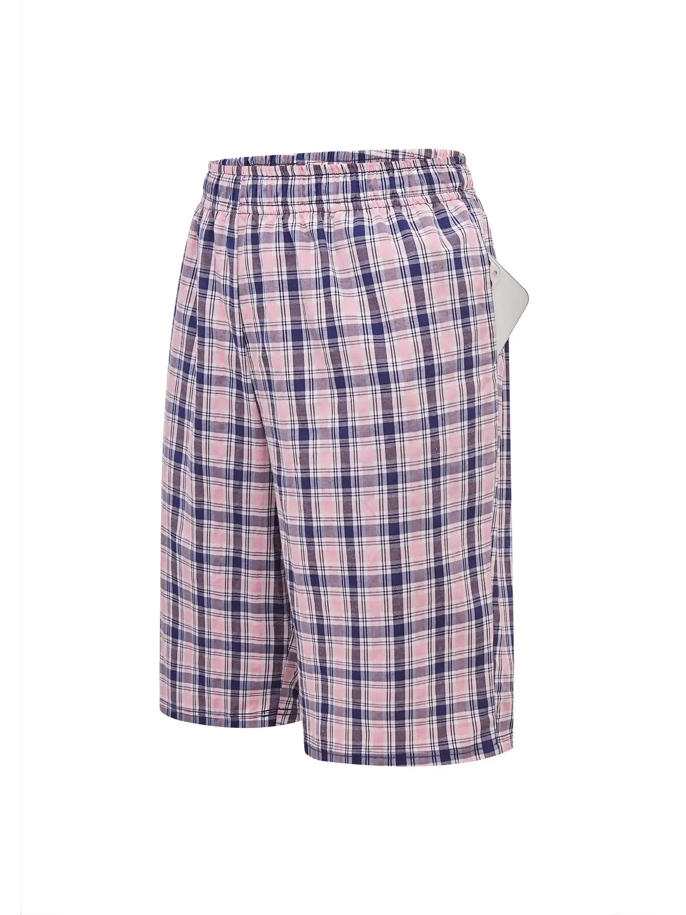 Pantaloni ad angolo piatto da spiaggia lunga da uomo Cintura elastica a quadretti casual Comodo pantalone da boxe per giovani casual per la casa da uomo
