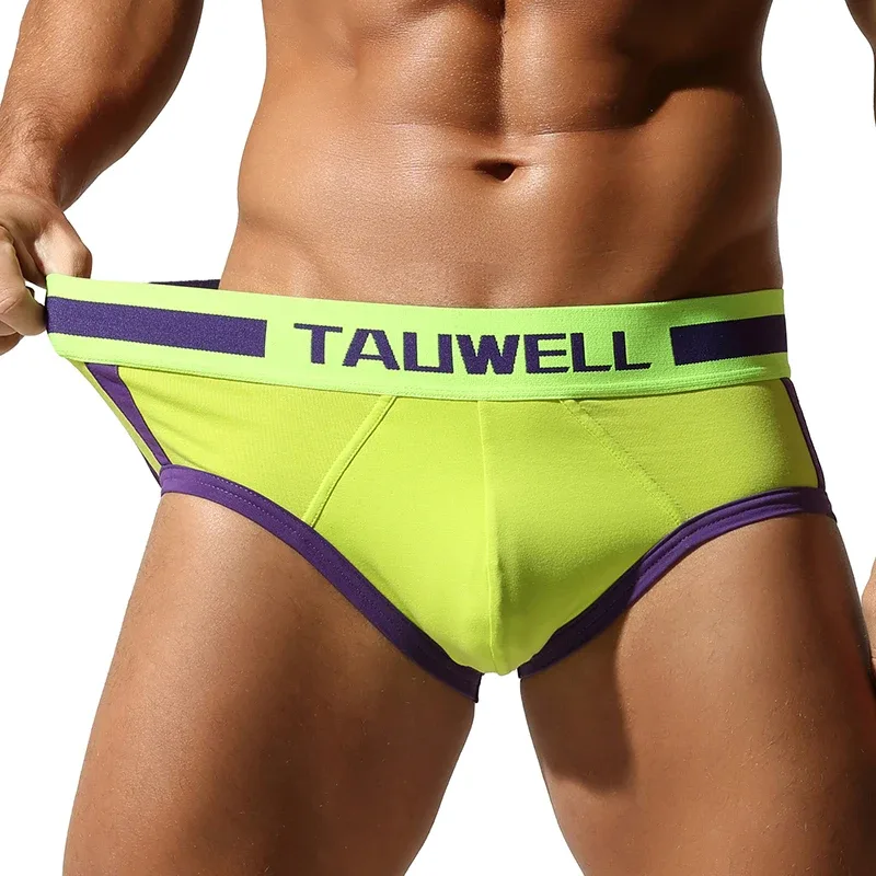 Men's Briefs, Comfortable Cotton, Full Coverage, Sexy Men's Triangle Underwear with Pouch Enhancing Design
