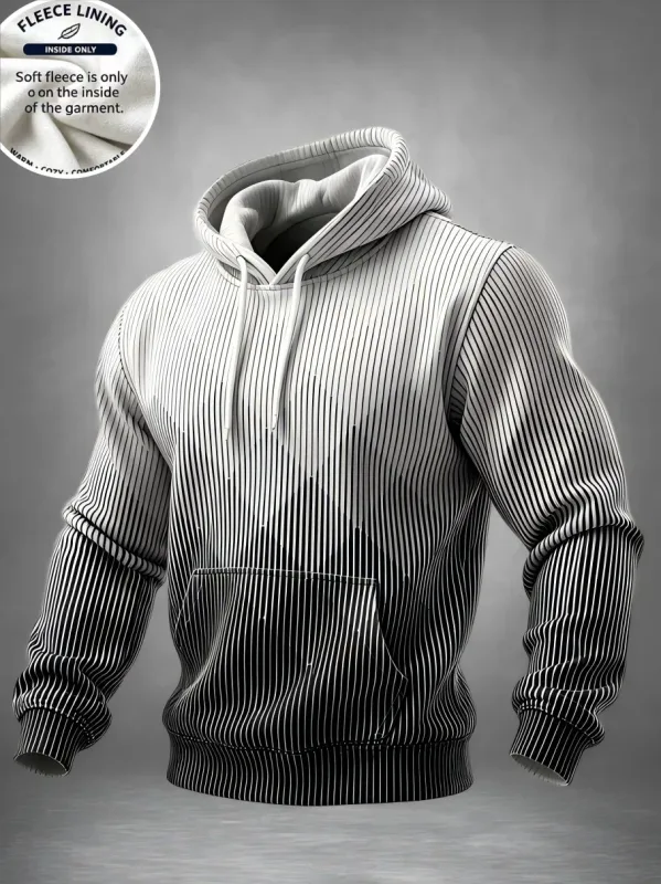 3D Print Fleece Hoodie Black Silver Burst Geometric Radial Pullover Long Sleeve Kangaroo Pocket Casual Sweatshirt — image 12