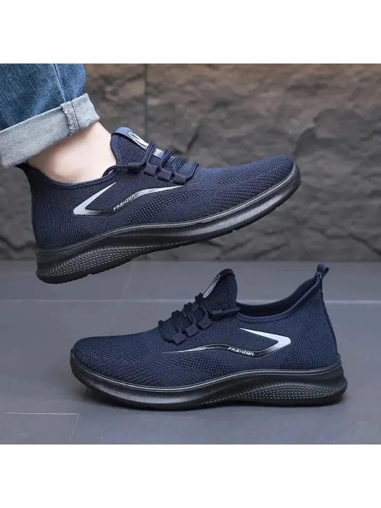 Åndbar luftstrikket øvre slip-on-sko Fleksibel blød, skridsikker sål Casual løbetrænere til hverdagsbrug hele sæsonen — image 2