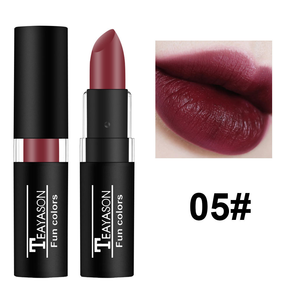 12 Color Lipstick Waterproof Long Lasting Cosmetic Black Blue Purple Green Matte Make Up Lip Gloss Makeup Red Lipstick — image 7