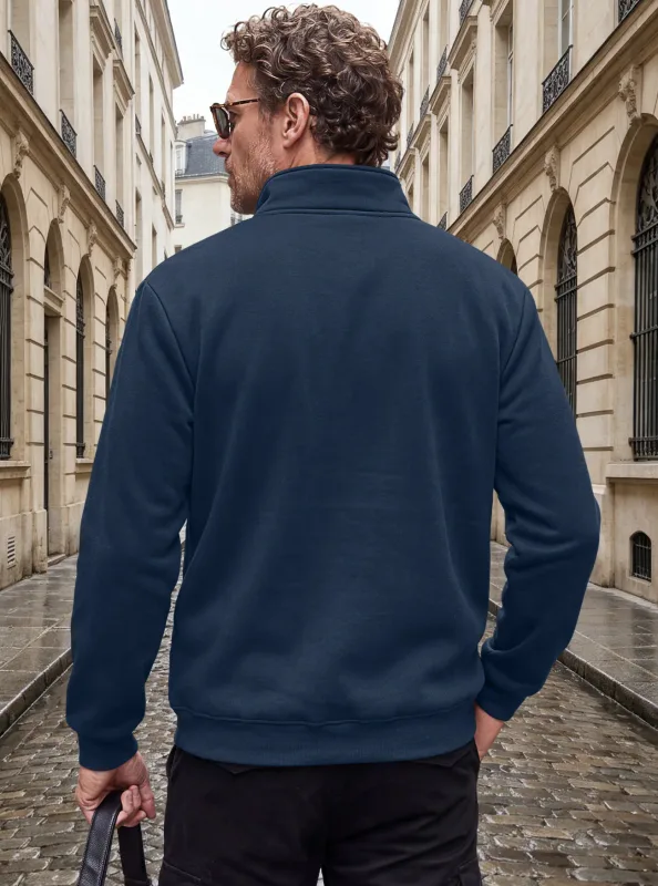 Four Seasons men's full-zip soft-shell jacket with stand-up collar, side pockets, long sleeves and relaxed casual style