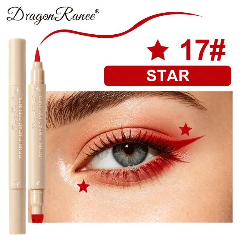 2-in-1 Dual-Ended Stamp Eyeliner Pen 20 Colors Waterproof Liquid Eyeliner with Stamp Tip Quick Dry Eye Makeup for Beginners — image 23