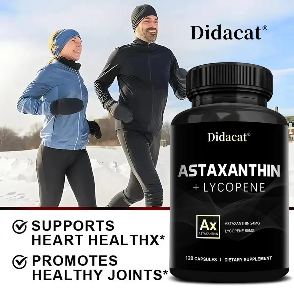 Astaxanthin 24mg + Lycopene 50mg Natural Antioxidant Mula sa Microalgae Supplement ng Astaxanthin Suporta sa Eye Skin Health Non-GMO — image 4