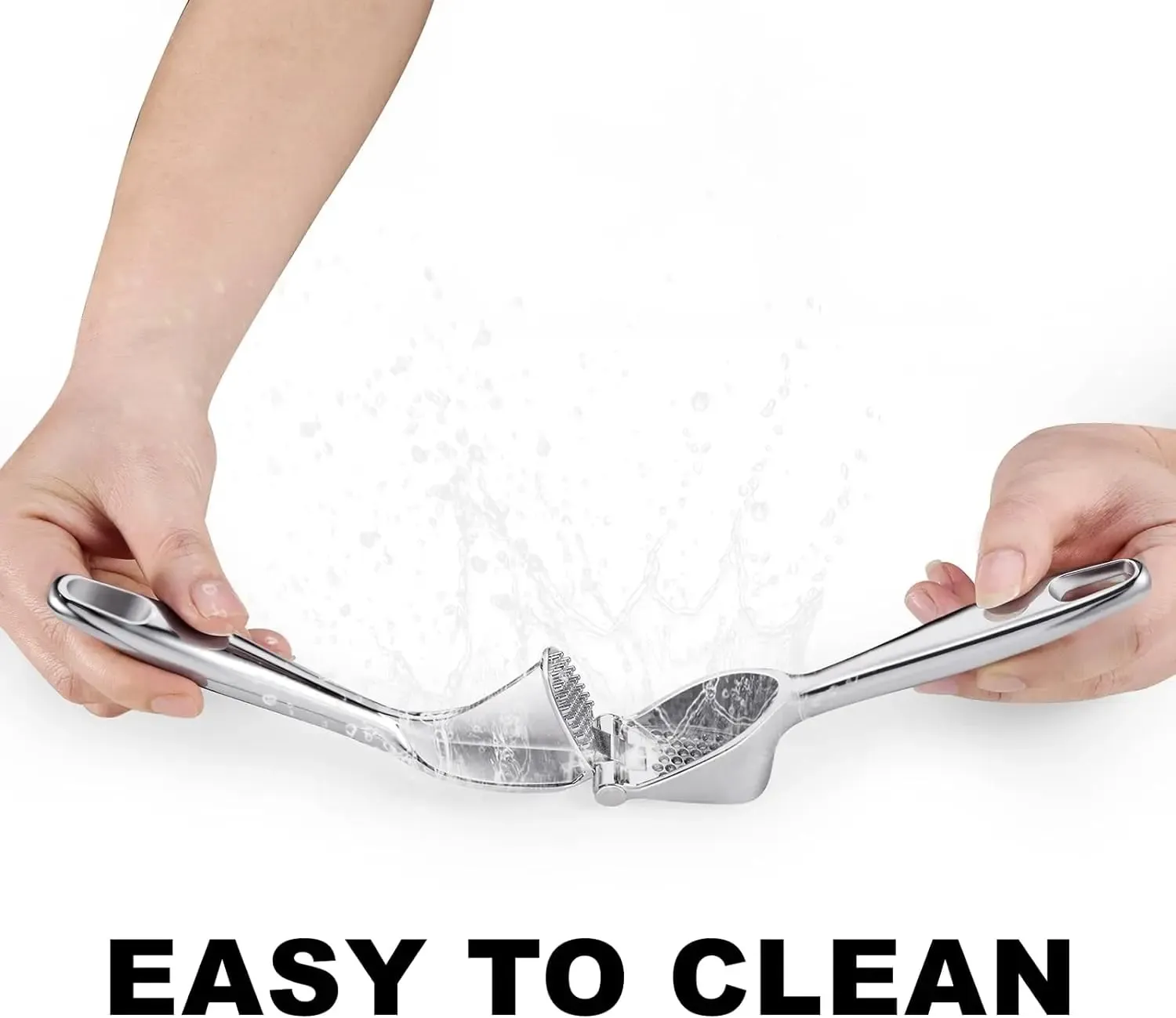 1pcs Garlic Press Easy to Squeeze and Clean with Soft Easy Squeeze Ergonomic Handle Zinc Alloy Garlic Mincer & Crusher