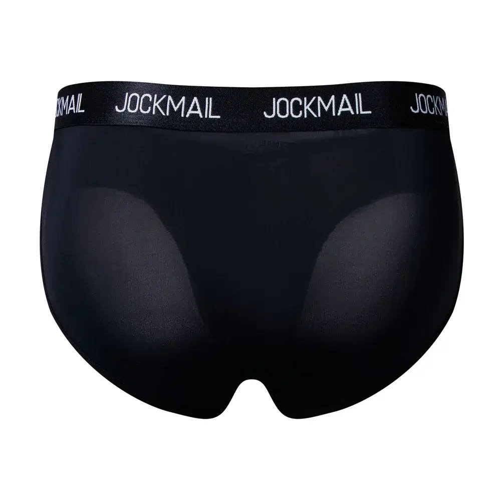Jockmail メンズ下着ローウエストセクシーなレタースポーツ通気性の夏のアイスシルクブリーフビッグバッグナイロン無地男のパンティー