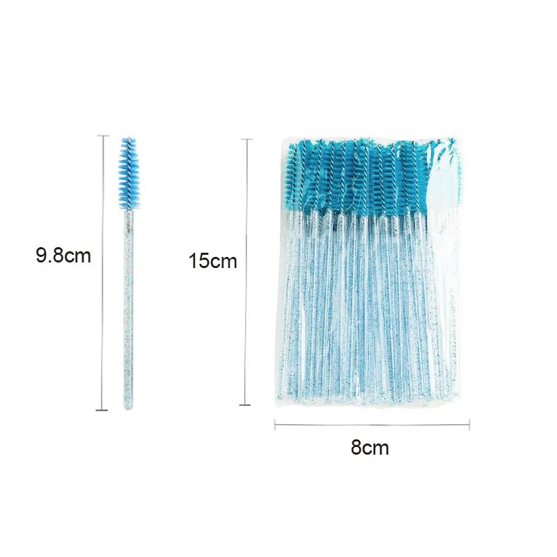 New 50/100pcs Microbrush for Eyelashes Brush Crystal Spoolie Brushes Eyebrow Comb Makeup Beauty Tool for Eyelashes HZS24