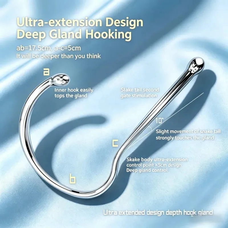 Metal Anal Hook Big Butt Plug Pharaoh's Snake Staff Prostate Massage Anus Masturbation Adult Sex Toys for Men Gay AnalPlug