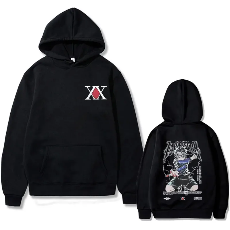 Anime Hunter X Hunter hoodie Killua Zoldyck Graphic hooded tracksuit Men Women Clothing Casual Oversized fleece cotton hoodies — image 1