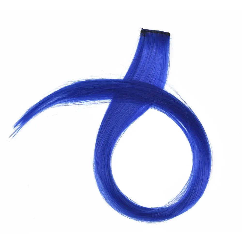 Parrucca da 6 pezzi da 22 pollici con clip colorata nelle estensioni dei capelli Posticci sintetici lisci Parrucca senza colla con clip per donna — image 6