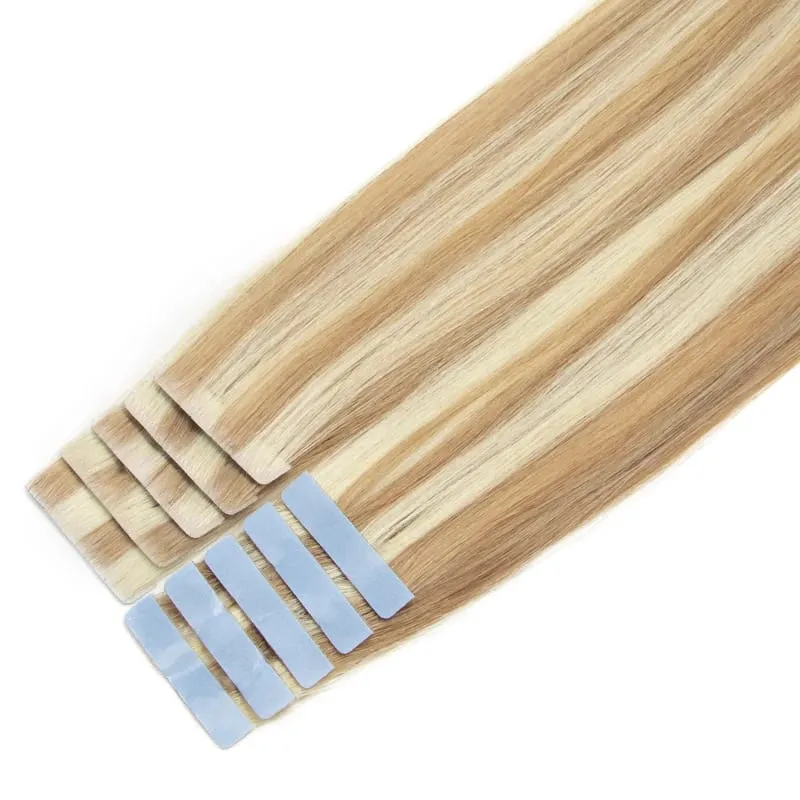 Invisible Tape In Extensions Human Hair Seamless Pu Skin Weft Injected Hair Extensions Hand Tied Adhesives Tape-Ins 10pcs/pack