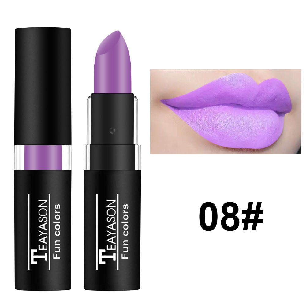 12 Color Lipstick Waterproof Long Lasting Cosmetic Black Blue Purple Green Matte Make Up Lip Gloss Makeup Red Lipstick — image 9