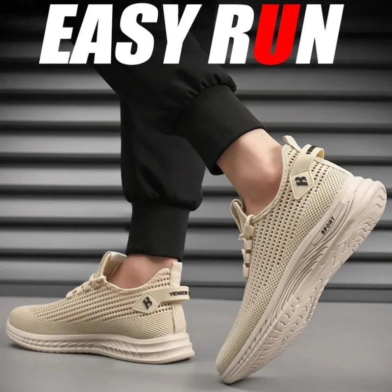 Fashion Men Knit Mesh Trainers Cushioned Soft Sole Non Slip Breathable Walking Sneakers Casual Outdoor Running Street Footwear — image 6
