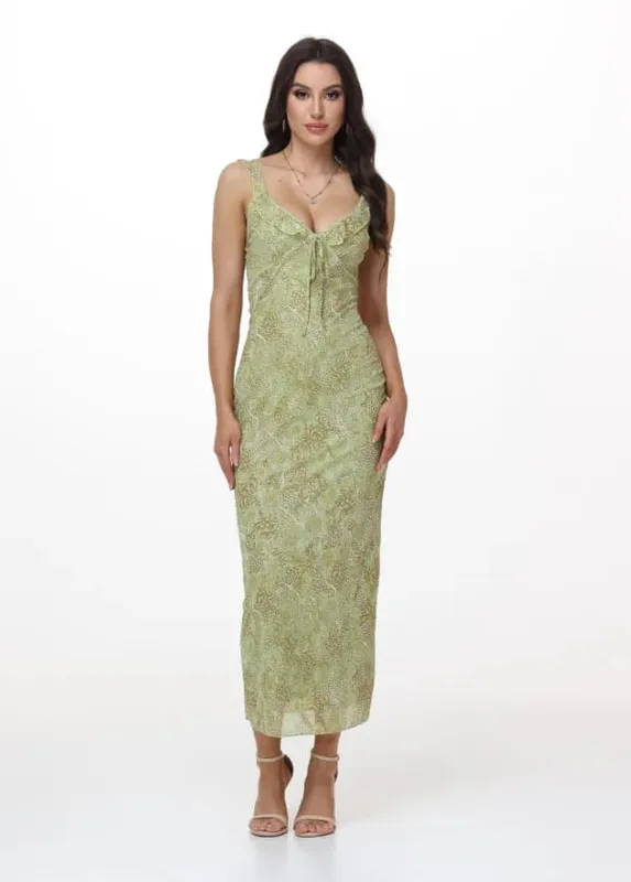 Summer Flower Printed Women's Sexy Low-cut Sleeveless Backless Slim Sling Ruffles Dresses 2026 Beach Vacation Lady Vestidos
