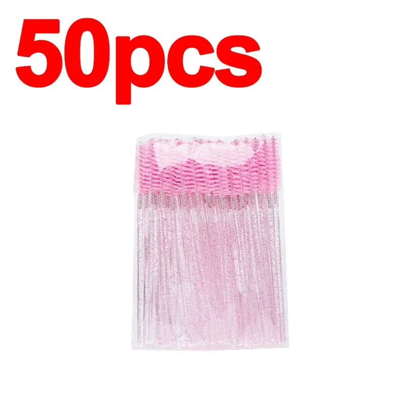 New 50/100pcs Microbrush for Eyelashes Brush Crystal Spoolie Brushes Eyebrow Comb Makeup Beauty Tool for Eyelashes HZS24