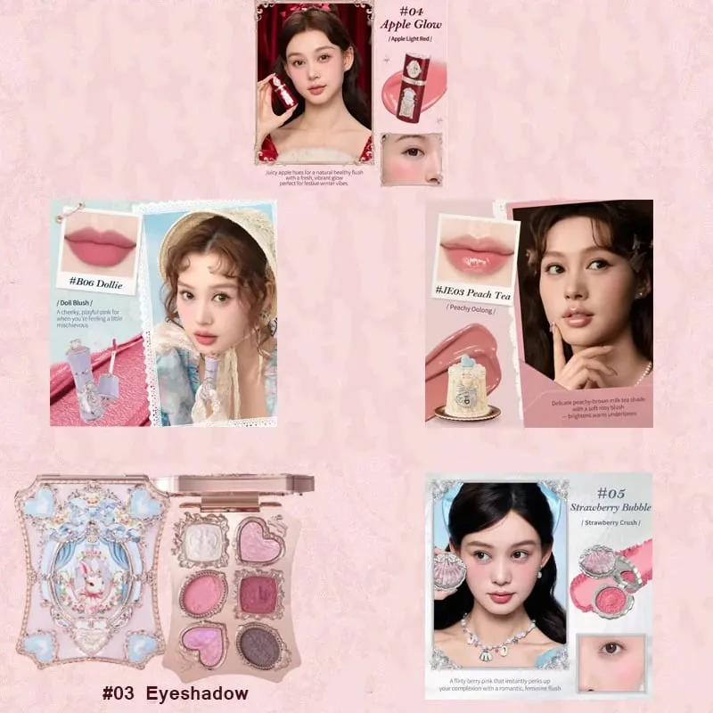 Flower Knows Make-up-Set, komplettes professionelles Make-up-Geschenkset, Meerjungfrauen-Engel-Highlight-Schwan-Lippenstift, 5-teiliges Set