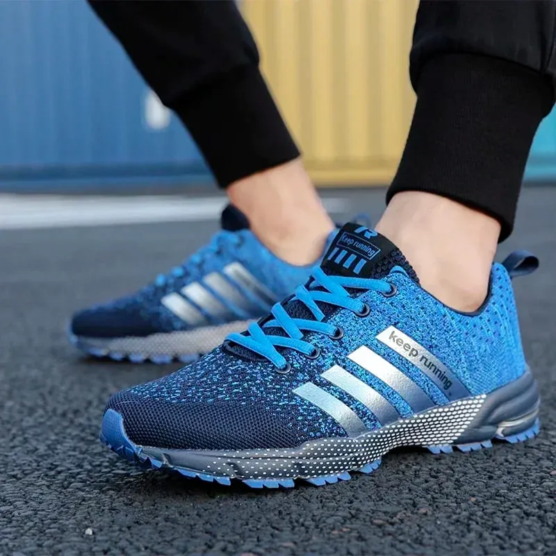 Best Seller! Men's Trendy Knitted Running Shoes Breathable Light Sneakers Anti-Slip Outdoor Casual Mens Shoes Zapatillas Hombre — image 5