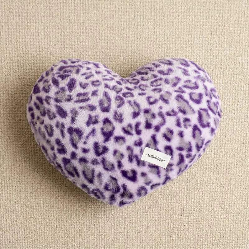 40x35cm Leopard Print Pillow Love Heart Soft Stuffed Plush Warm Sofa Cushion Romantic Valentine's Day Gifts Home Decor For 2026