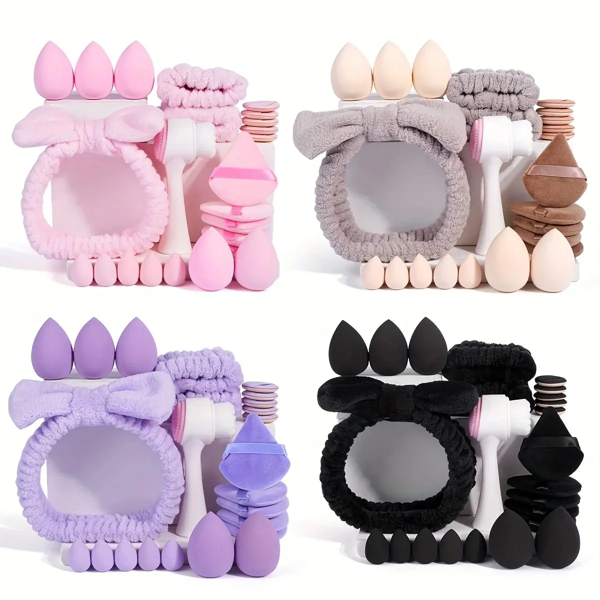 24PCS Vegan Makeup Kit - Hypoallergenic Brushes & Sponges with Travel Case Pastel Beauty Set for Sensitive Skin (Gift Ready) — image 1