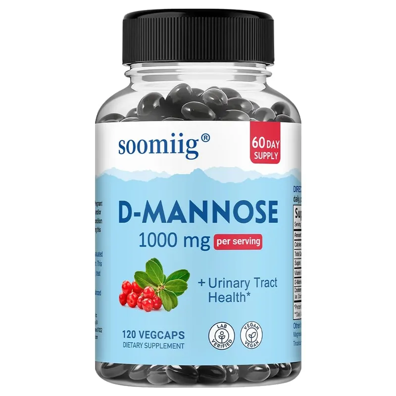 D-Mannose 1000mg Capsules with Cranberry - Supports Urinary Tract and Bladder Health Promotes Digestive Health - 120 Capsules