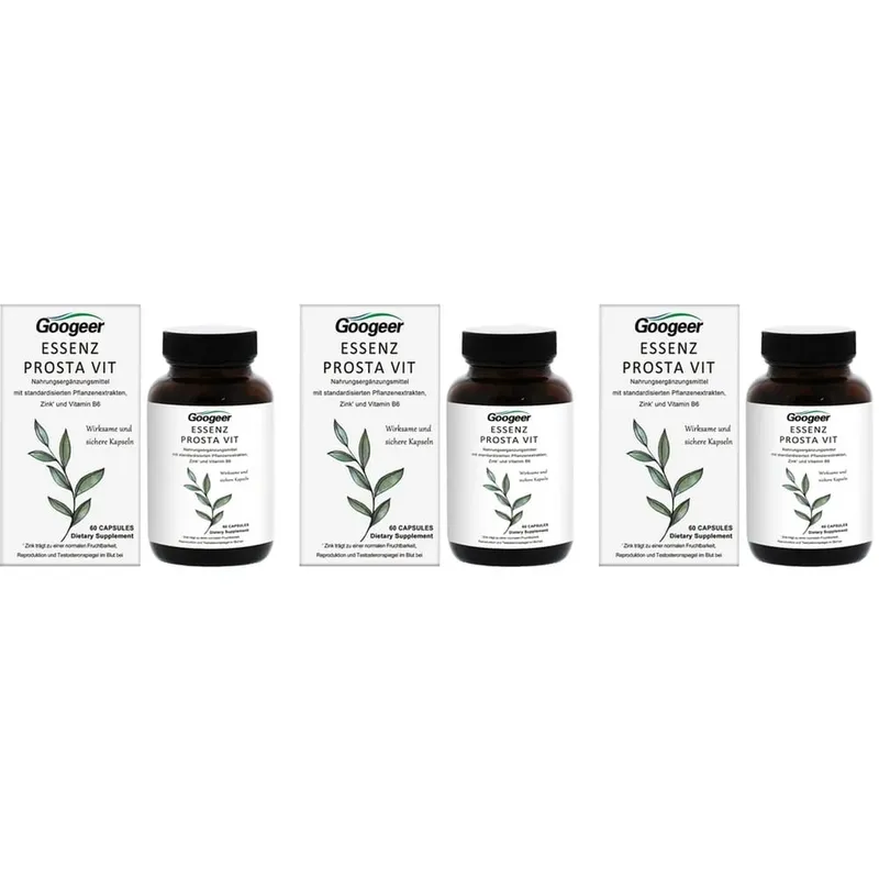 Googeer Prosta Vit Essenz Capsules for Men Bladder & Urinary Tract Health Support with Zinc Vitamin B6 Saw Palmetto 60 Count — image 8