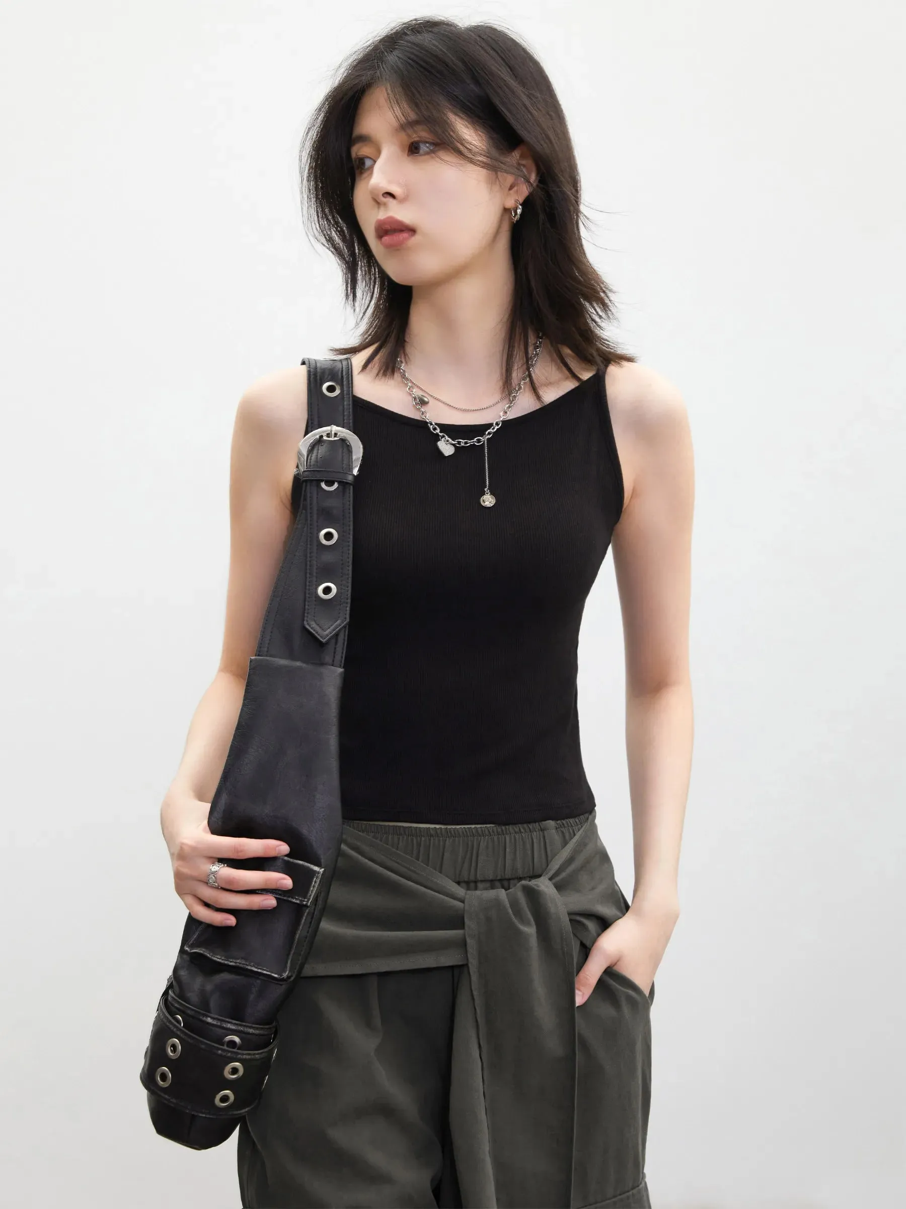 VEN Women Bottom Tees Solid New Slim Micro Elastic Tanks with Chest Cushion Ladies Camis Vest for Girl Summer 2026