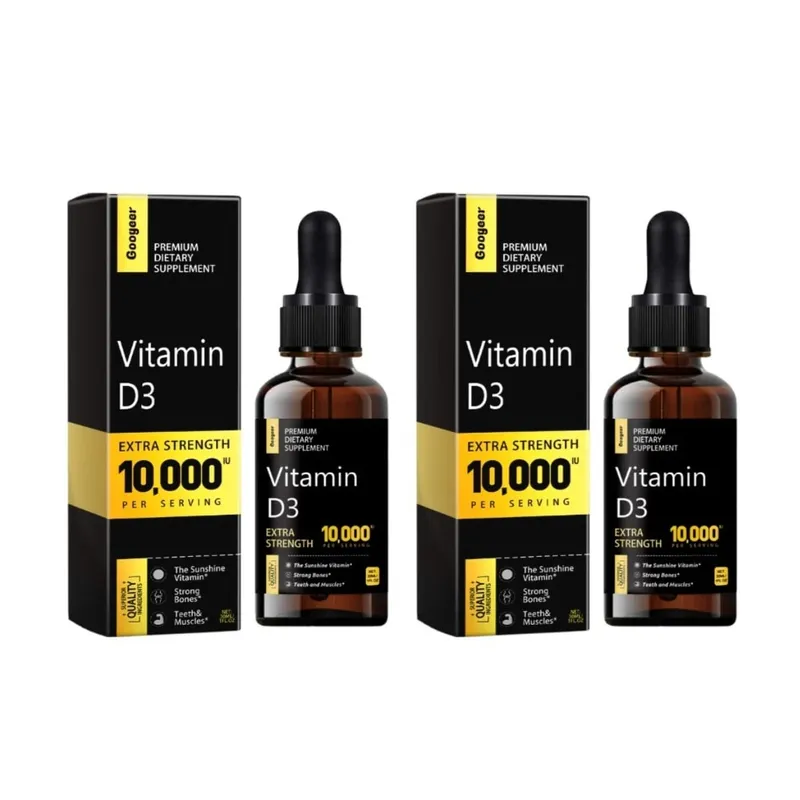 Vitamin D Liquid 10 000 IU Extra Strength Quickly Absorbed Supports Strong Bones with Vitamin C and Calcium 30 ML Net