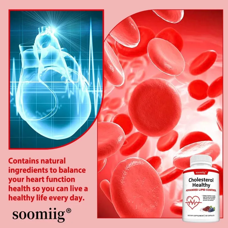 Cholesterol Health Supplement - Lowers LDL and Triglycerides Supports Healthy Cholesterol Levels Natural Heart Health Capsules