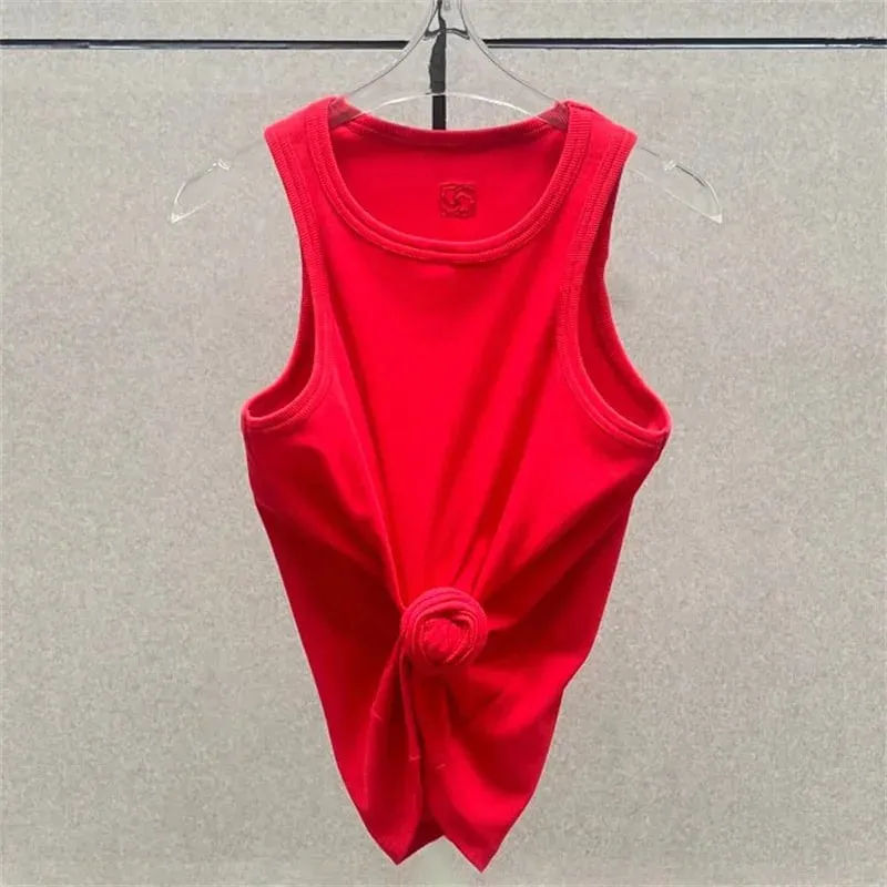 Women's vest New elastic knitted slim fit sleeveless top for summer 2026 Cotton blend round neck pullover women's corset T-shirt — image 10
