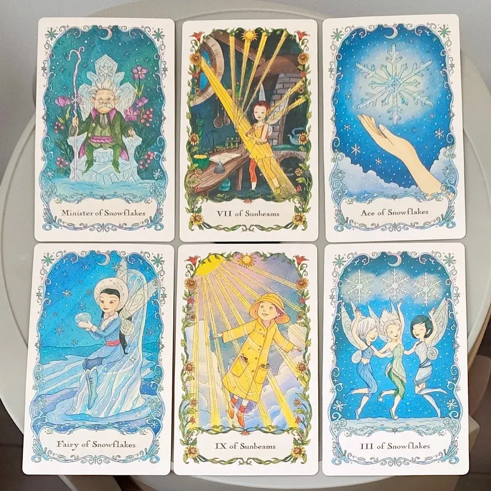 Fairies Tarot Deck in Rigid Box 12*7cm 78 Pcs Whimsical Fairy Themed Tarot Cards for Beginners Double-embossed Cardstock — image 6