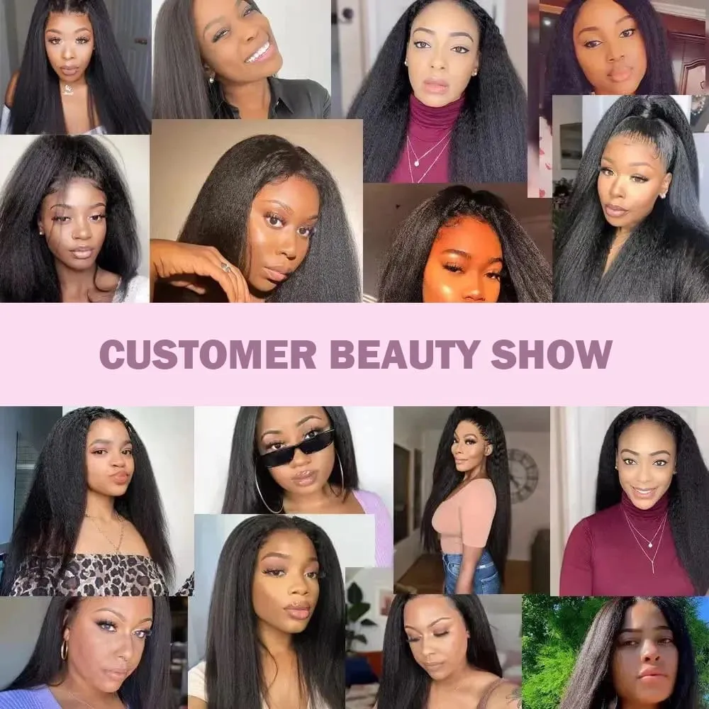 Kinky Straight Tape Ins Hair Extensions Invisible Adhesive Glue Natural Black Yaki Tapes in 100% Human Hair Full Head 50g/20Pcs