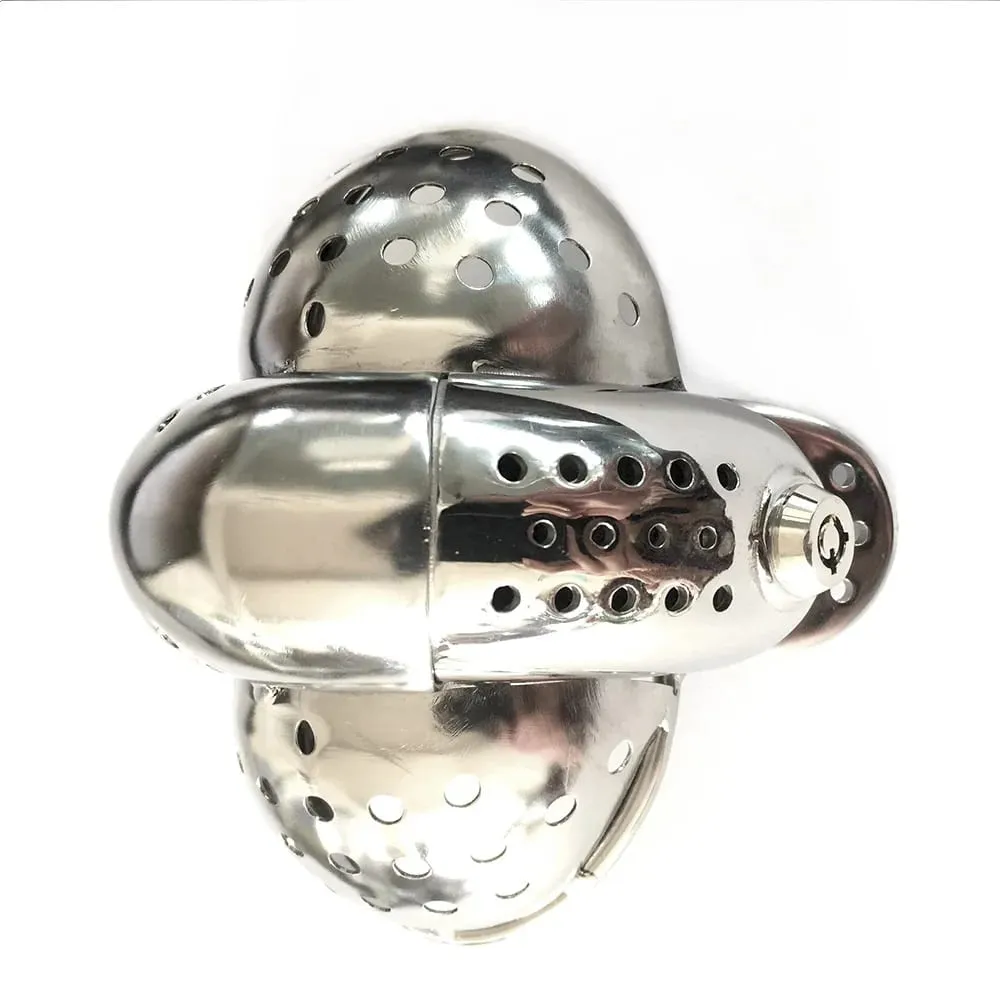 Male Stainless Steel Chastity Belt Cock Cage EMCC Lock Adjustable Metal Chastity Belt BDSM Pang-adultong Produkto Sex Toy para sa Mga Lalaki