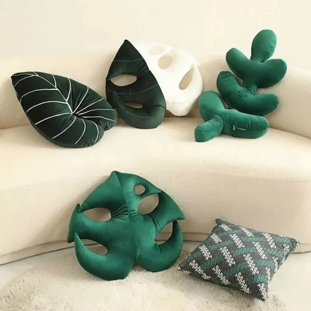 New Cartoon Creative Leaf Green Plant Leaf Back Cushion Adult Pillow Cushion Home Indoor Decor Seat Pad — image 4