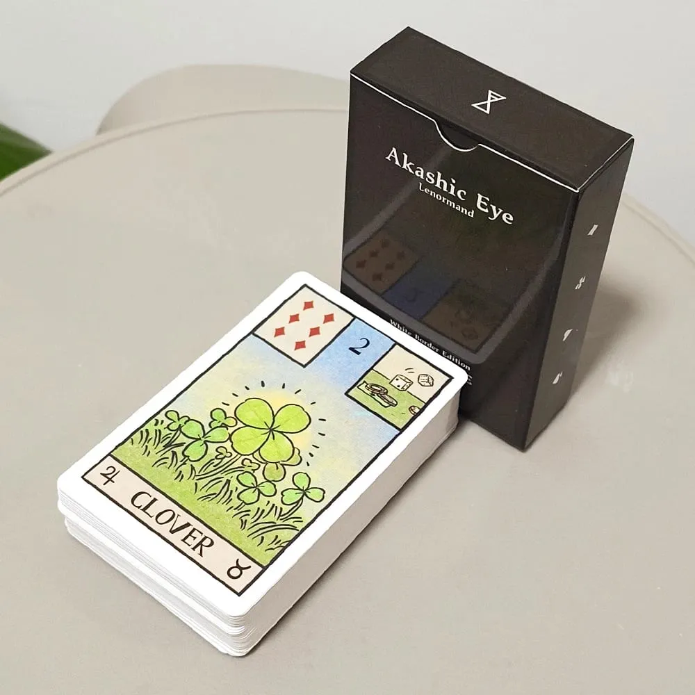 9*6cm Akashic Eye Lenormand: 61-Card Divination Set (36 Traditional + 12 New + 13 Optional) Modern Illustrated Oracle Cards