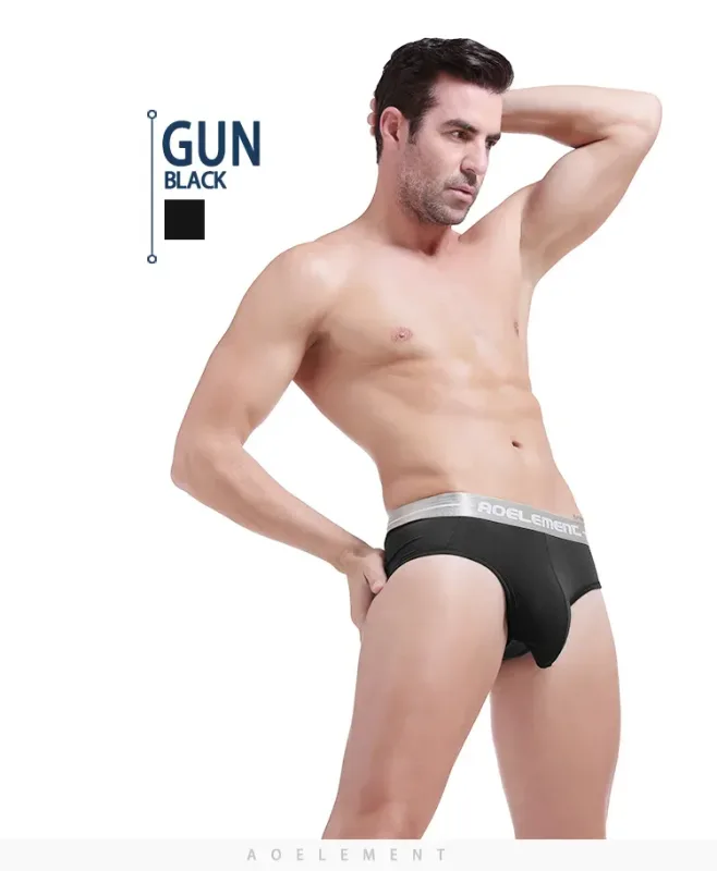 Modal cápsula elevación U convexo ropa interior para hombres bala separada hielo seda cápsula bolsa escritos