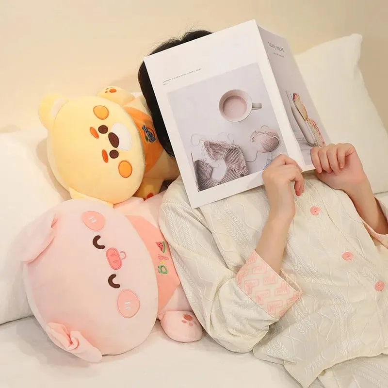 Aninimal Plush Pillow 60/80cm Rabbit Pig Bear Stuffed Cushion Kawaii Home Decor Toys Accompany Sleep Toy Birthday Surprise Gift — image 6