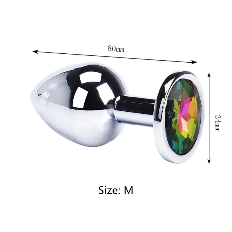 Stainless Steel Anal Plug Butt Plug With Jewelry Colorful Crystal Anus Plug Adults Sex Toys for Men Women Gay Adult Game Sex Toy — image 23